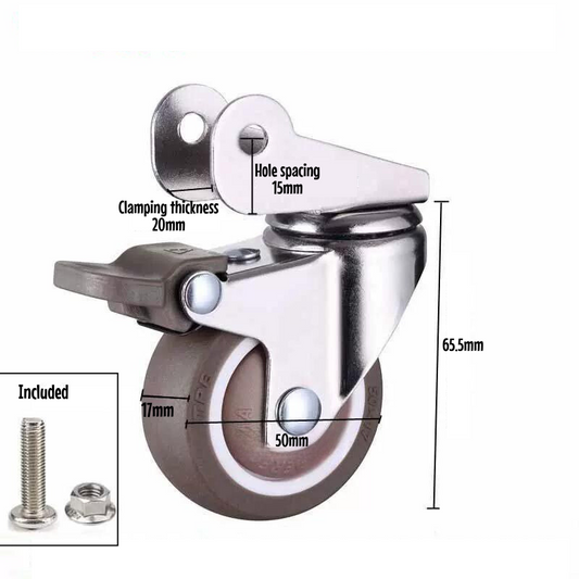 360 degree Swivel Silent Furniture Caster Wheel --- P-Shape